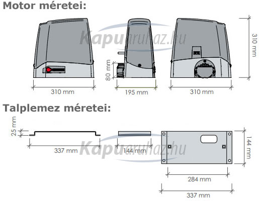 Proteco MEKO motor méretei