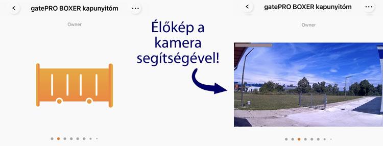 gatePRO BOXER élőkép kamera segítségével