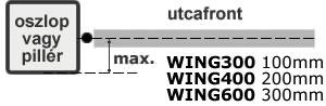 WING kétszárnyú szett kapumélység